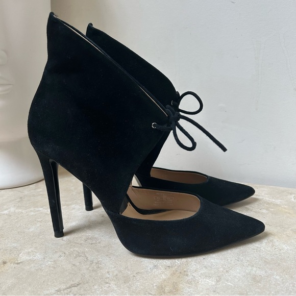 Zara Women size 40 women’s Stiletto pump ankle high black suede pump VGUC - Picture 2 of 11